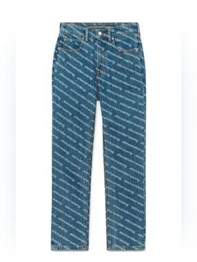 Alexander Wang Crystal Embellished Logo Jeans Medium